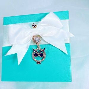 Owl Rose Gold 316 SS Icy AAA CZ Belly Ring Belly Button Ring Jewelry Accessory